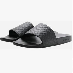 Gucci Men's GG Motif Black Slide Sandal